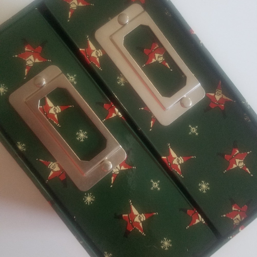 Christmas Photo Album set of 2 Green Santa